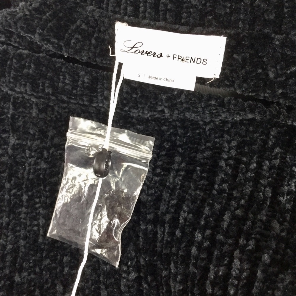 Lovers + Friends Parkwood Sweater Cropped Chenille Tie Bell Sleeve Black Size S - Picture 16 of 16